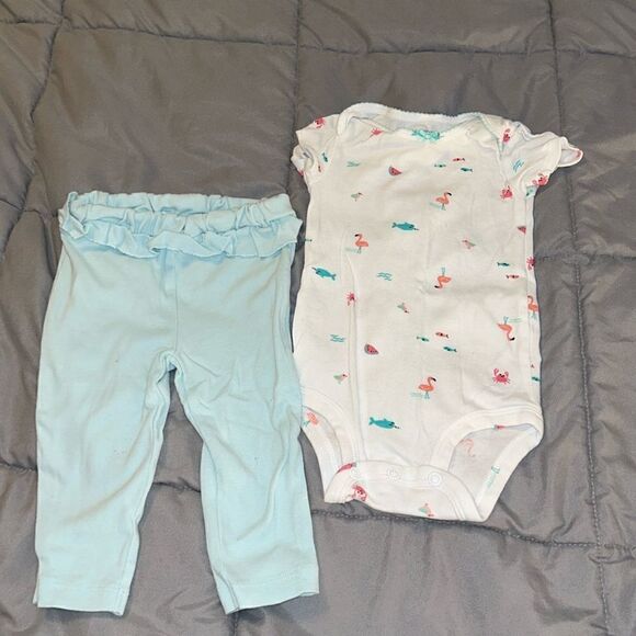 👕9m carters flamingo and watermelon outfit - Picture 1 of 2